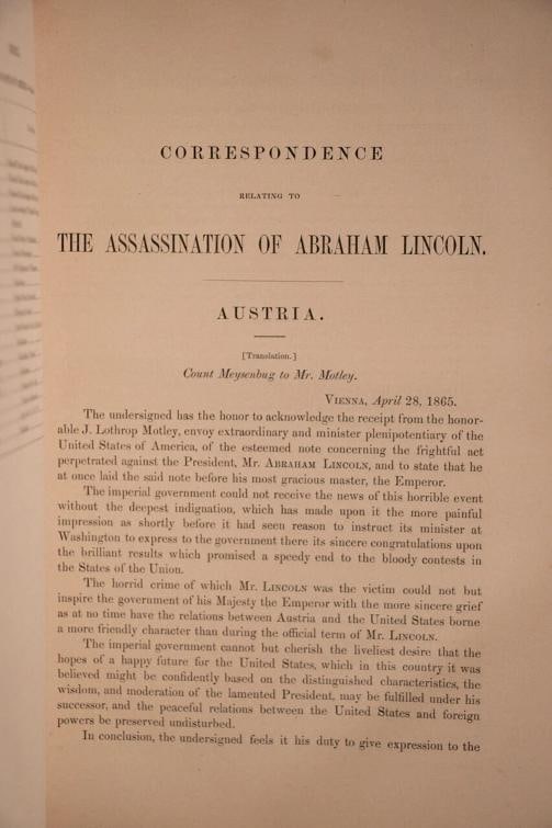 Assassination of Abraham Lincoln Late President of the United States 1st ed 1867 - 9