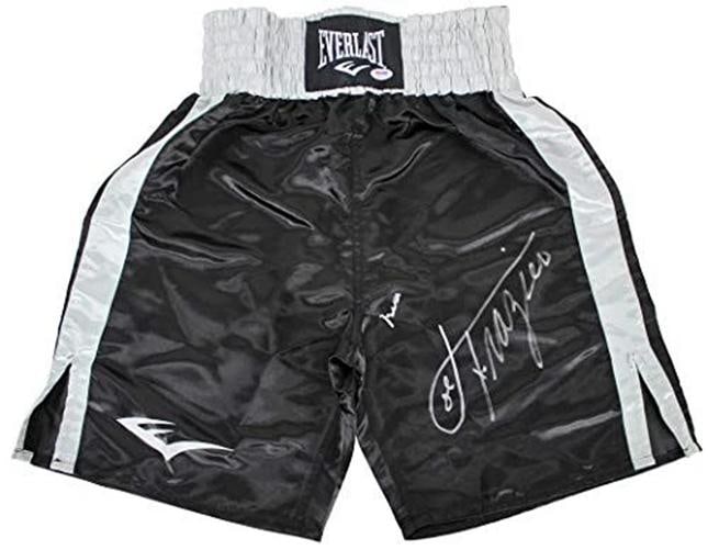 Muhammad Ali & Joe Frazier Signed Black Everlast Boxing Trunks PSA Itp #3A60518 - 7