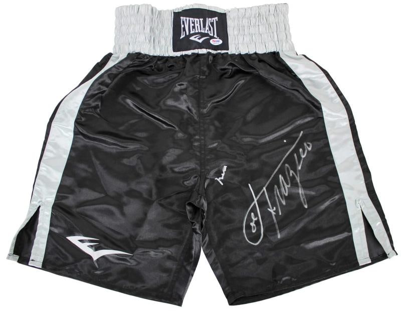 Muhammad Ali & Joe Frazier Signed Black Everlast Boxing Trunks PSA Itp #3A60518 - 8