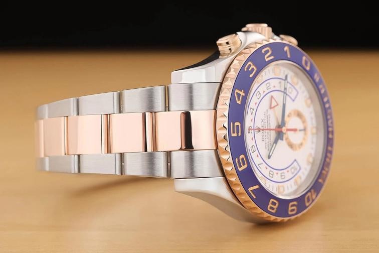 2017 CARD ROLEX YACHT-MASTER II 116681 18K ROSE GOLD STEEL BLUE WHITE 44MM WATCH - 8