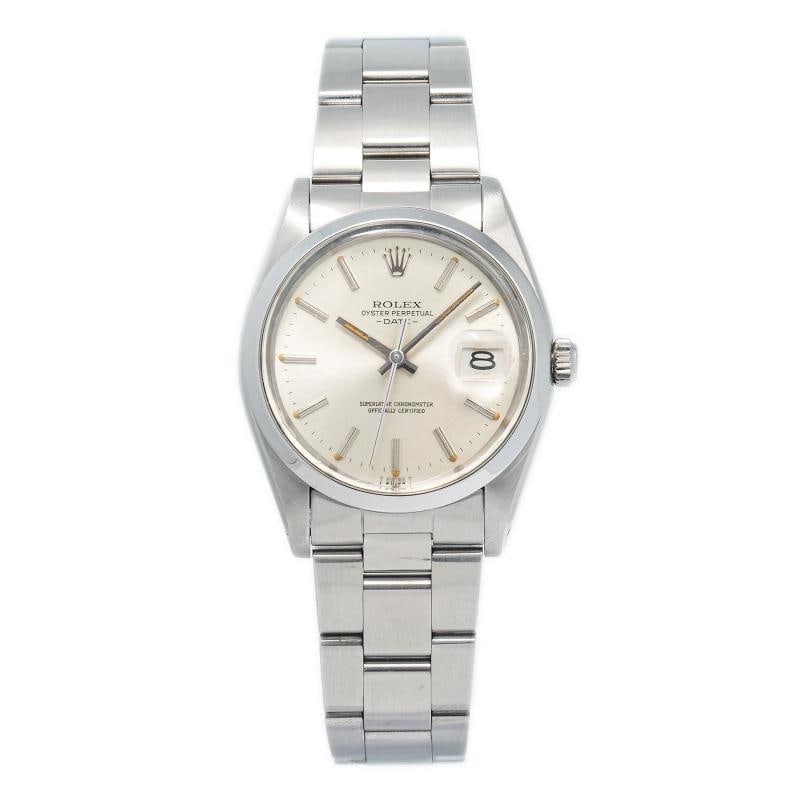 Rolex Oyster Perpetual Date 15000 With Paper Index Silver Dial Men's Watch 34mm (1 of 6)