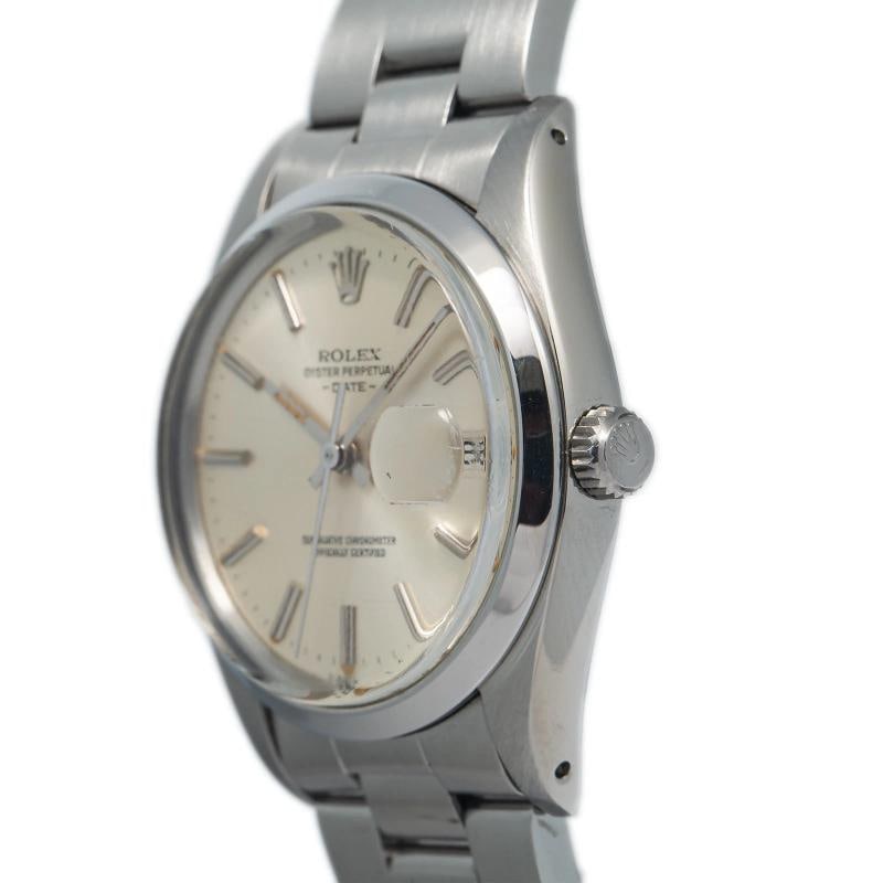 Rolex Oyster Perpetual Date 15000 With Paper Index Silver Dial Men's Watch 34mm - 3