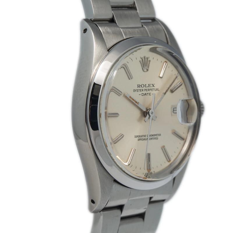 Rolex Oyster Perpetual Date 15000 With Paper Index Silver Dial Men's Watch 34mm - 4