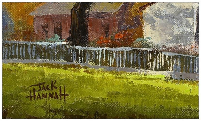 Jack Hannah Rare Original Painting Oil On Canvas Landscape Signed Framed Artwork - 3