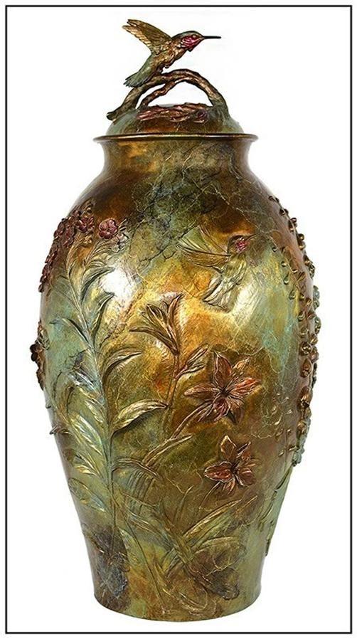 Joan Zygmunt Summers Grace Bronze Sculpture Birds Flowers Signed Wildlife Art - 3