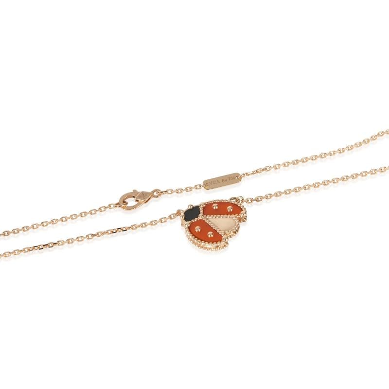 Van Cleef & Arpels Rose Gold Carnelian and Onyx Lucky Spring Pendant - 2