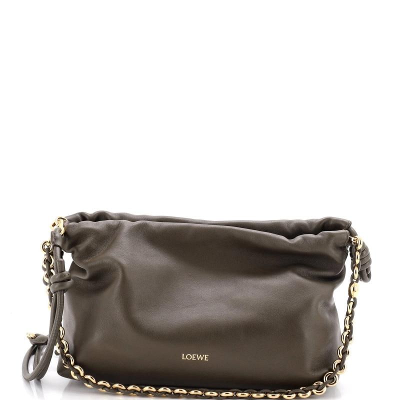 Loewe Flamenco Knot Chain Purse Bag Leather Medium: Accessories: Extra Strap, Dust Bag, With Strap Measurements: Height 8", Width 11", Depth 4". Condition: Pre-owned - Excellent,Brand: Loewe,Exterior Material: Leather,Style: Cross Body Bags,Exterior Co