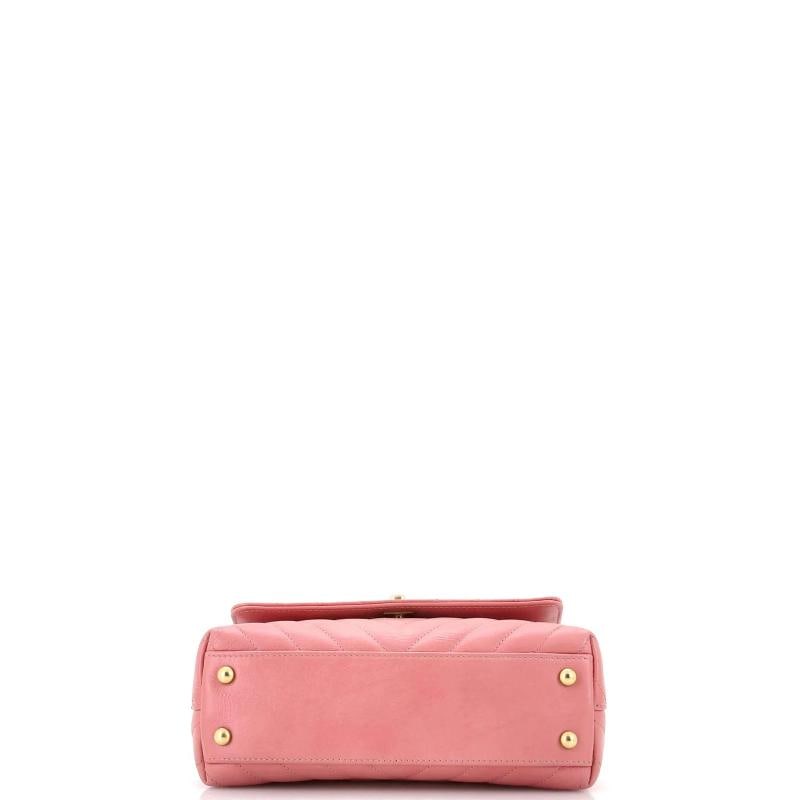 Chanel Coco Top Handle Bag Chevron Calfskin with Lizard Mini - 4