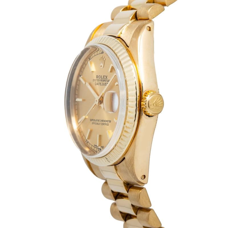 Rolex DateJust 6824 Auto 18k YG President champagne Dial Women's Watch 31mm - 3