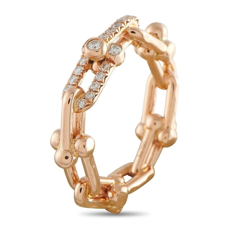 Tiffany & Co. HardWear 18K Rose Gold 0.26ct Diamond Ring - 2