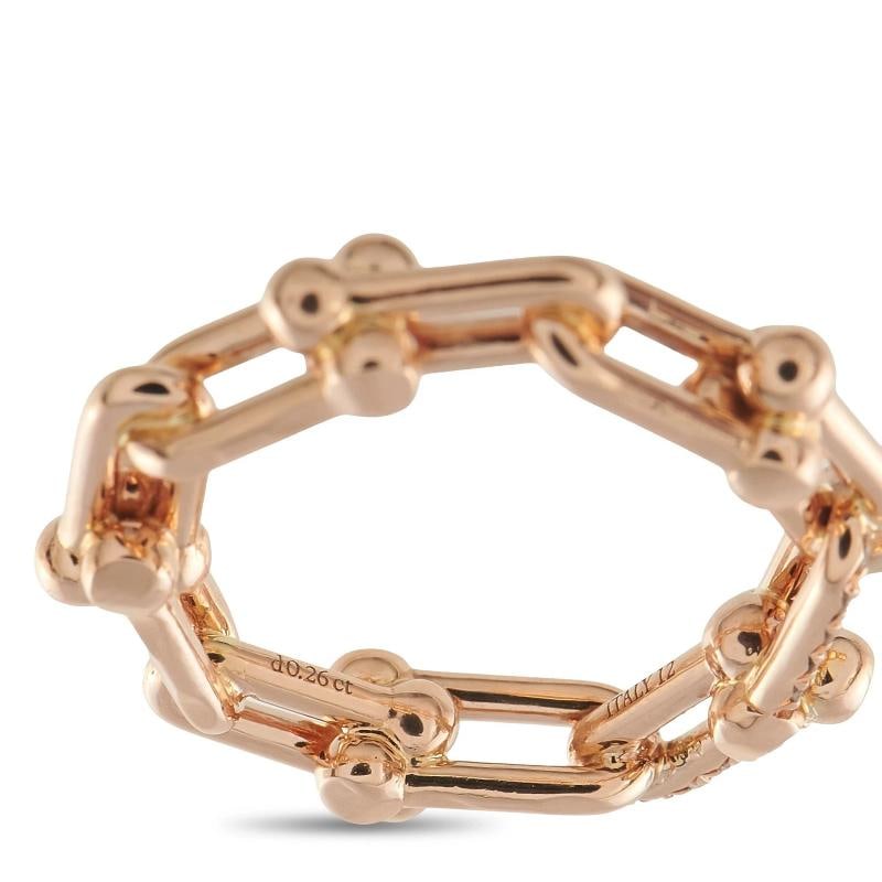 Tiffany & Co. HardWear 18K Rose Gold 0.26ct Diamond Ring - 4