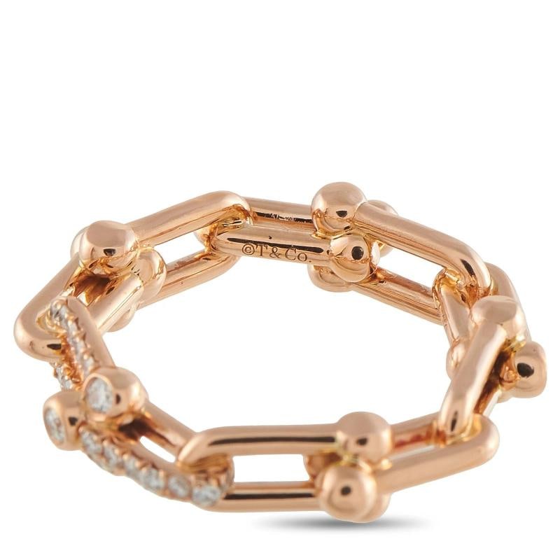Tiffany & Co. HardWear 18K Rose Gold 0.26ct Diamond Ring - 6