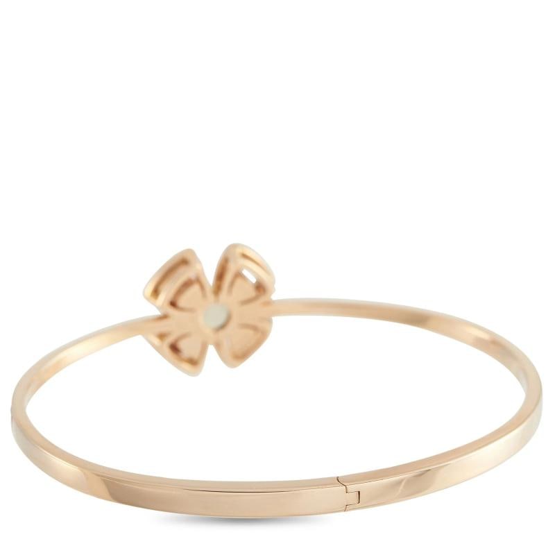 Bvlgari Fiorever 18K Rose Gold Diamond Bangle Bracelet Size Small - 2