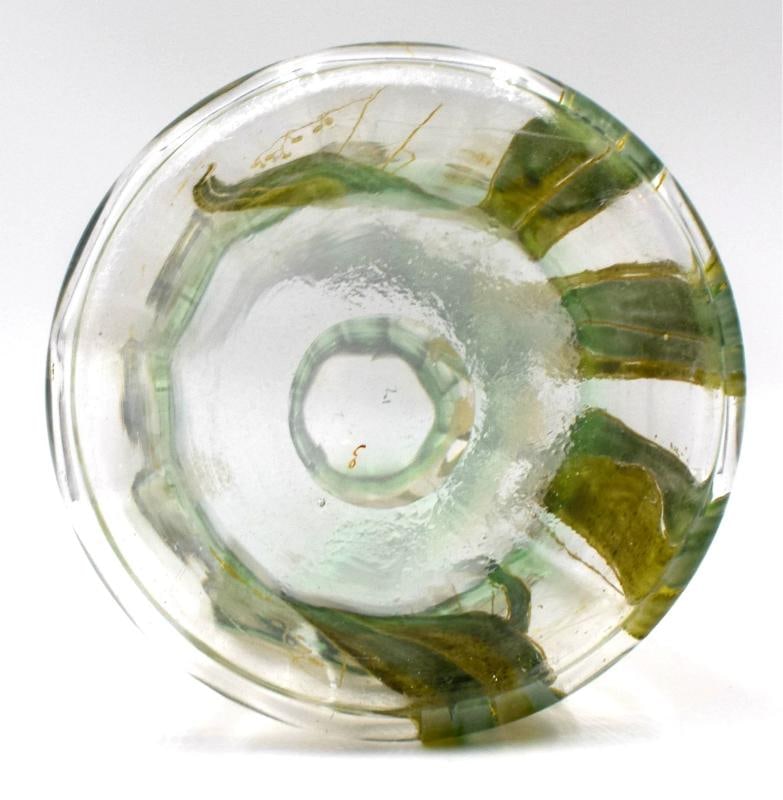 Mont Joye French Art Glass Vase with Enameled Flowers, Circa 1920 - 8