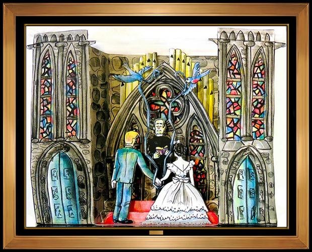 RED GROOMS 3D Color Lithograph The Wedding Hand Signed Modern Relief Sculpture: measuring approximately 9.25" x 12.25" x 2.25" and 20" x 23" with the custom frame. Artist: Red Grooms,Unit of Sale: edition of 80,Signed By: Red Grooms,Signed: Yes,Date of Creation: 1970-1989,Materia