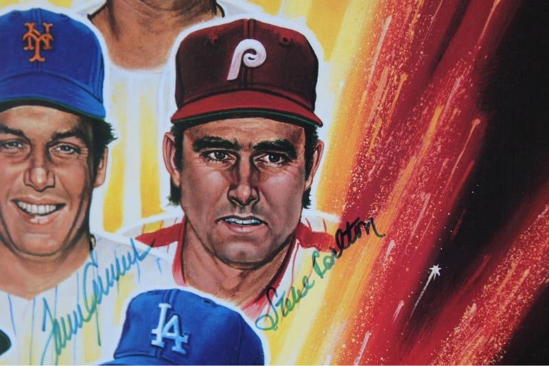 300 Win Club (8) Ryan, Seaver, Spahn +5 Signed 18x24 Framed Photo JSA #TT08650 - 10