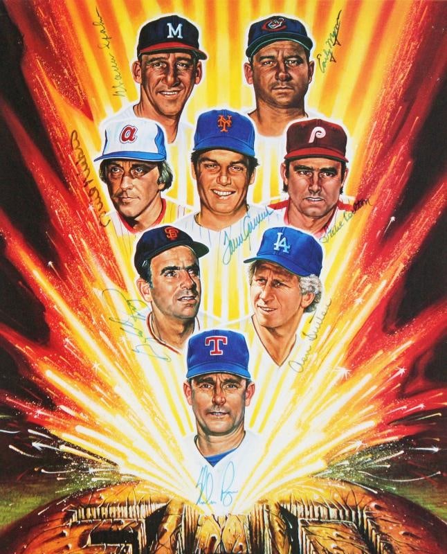 300 Win Club (8) Ryan, Seaver, Spahn +5 Signed 18x24 Framed Photo JSA #TT08650 - 3