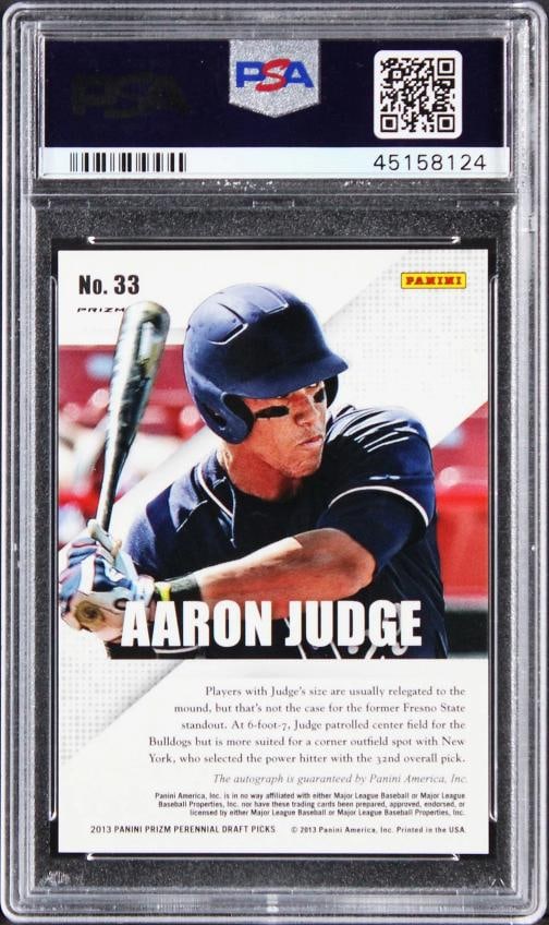 Aaron Judge Signed Panini Prizm DP #33 Silver RC Card 10! Auto 10! PSA/DNA Slab - 2