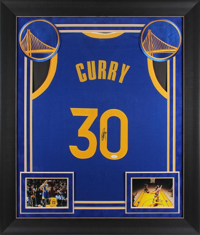 Stephen Curry Authentic Signed Blue Pro Style Framed Jersey Autographed JSA (1 of 2)