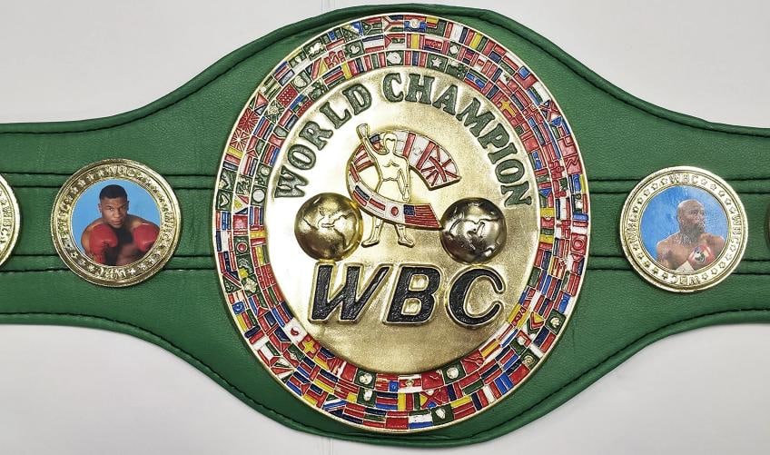 Mike Tyson & Evander Holyfield Auto Green WBC World Championship Boxing Belt JSA - 4