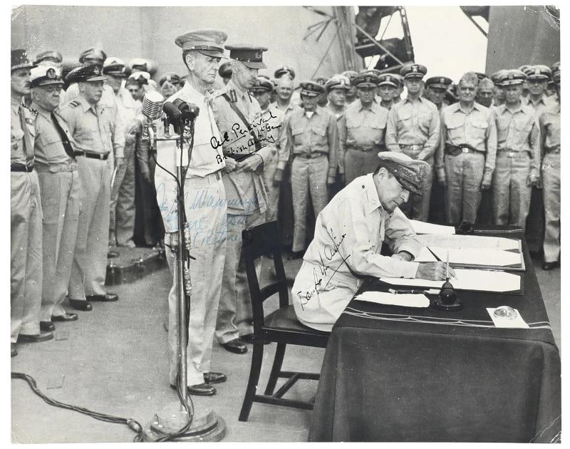 Generals Douglas MacArthur Japanese Surrender World War 2 Signed Photo PSA DNA: Industry: Politics,Signed: Yes,Country of Origin: United States