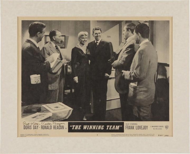 Ronald Regan Signed The Winning Team Lobby Card 10x13 Photo PSA DNA GEM MINT 10: Industry: Presidential,President: Ronald Reagan,Signed: Yes,Autograph Authentication: Professional Sports (PSA/DNA),Original/Reproduction: Original,Country of Origin: United States