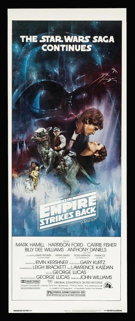THE EMPIRE STRIKES BACK STAR WARS ORIGINAL MOVIE POSTER 1980~(14" x 36"): Industry: Movies,Object Type: Poster,Original/Reproduction: Original,Country of Origin: United States