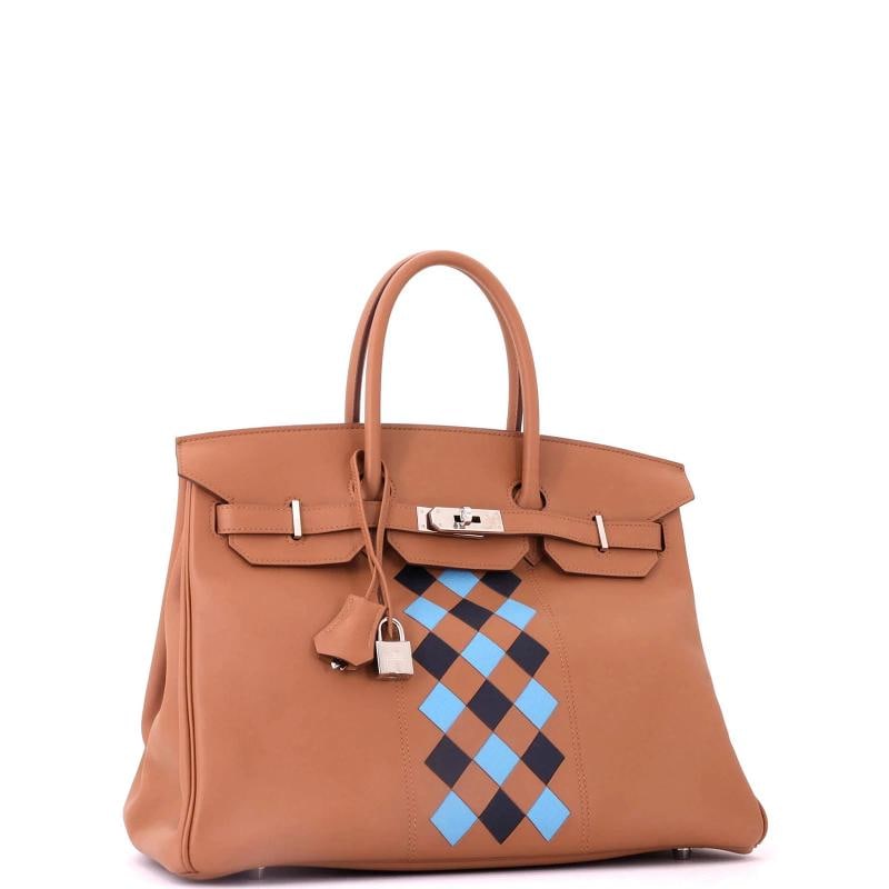 Hermes Birkin Handbag Tressage Brown Swift and Palladium Hardware 35 - 3