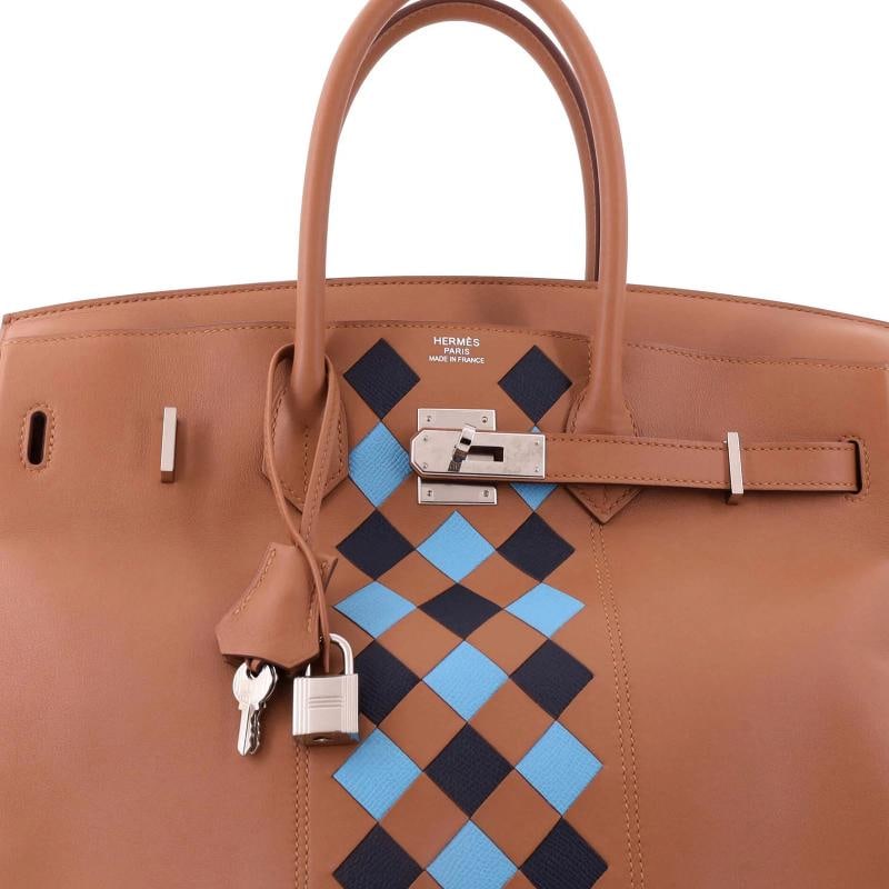 Hermes Birkin Handbag Tressage Brown Swift and Palladium Hardware 35 - 6