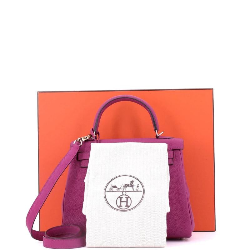 Hermes Kelly Handbag Pink Togo with Palladium Hardware 25 - 2