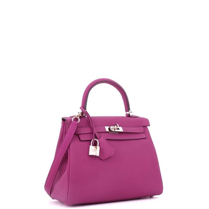 Hermes Kelly Handbag Pink Togo with Palladium Hardware 25 - 3