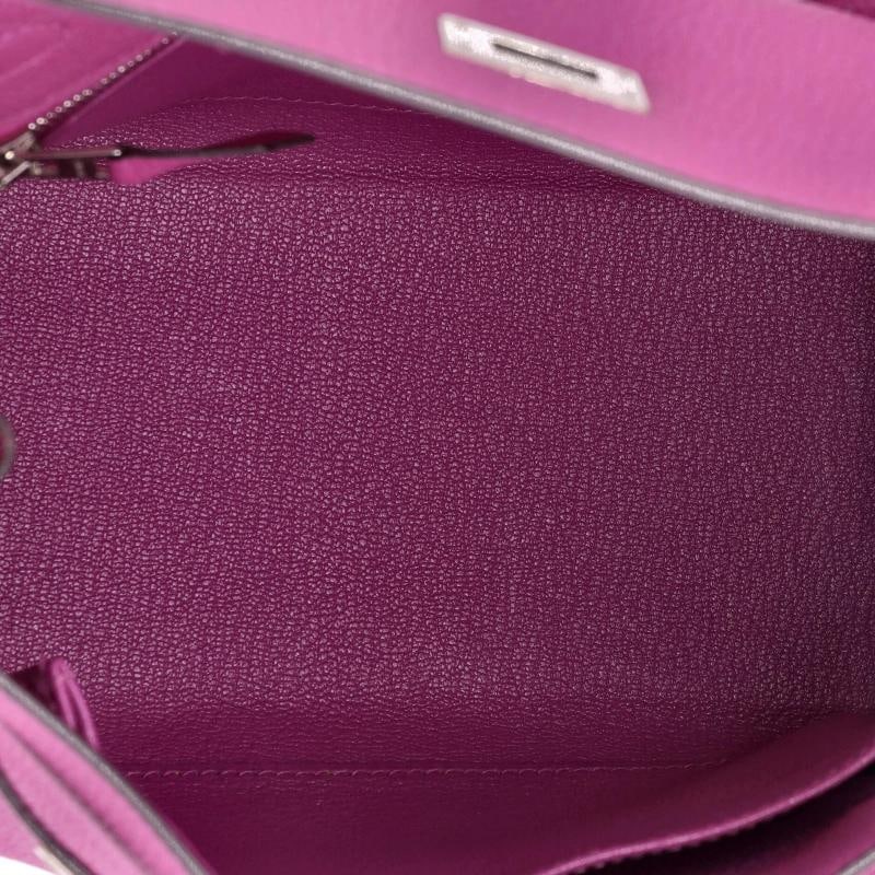 Hermes Kelly Handbag Pink Togo with Palladium Hardware 25 - 6