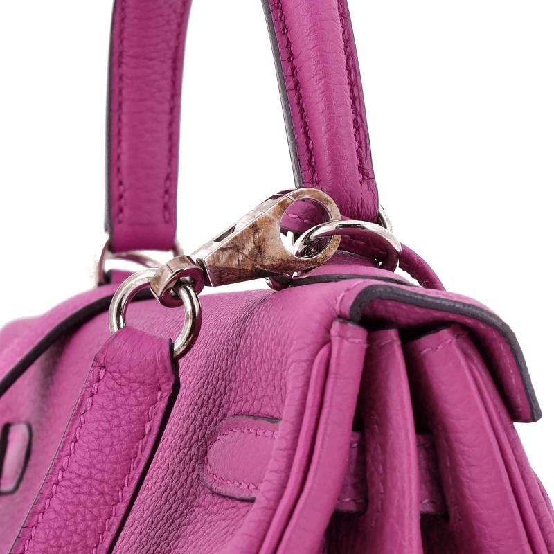 Hermes Kelly Handbag Pink Togo with Palladium Hardware 25 - 8