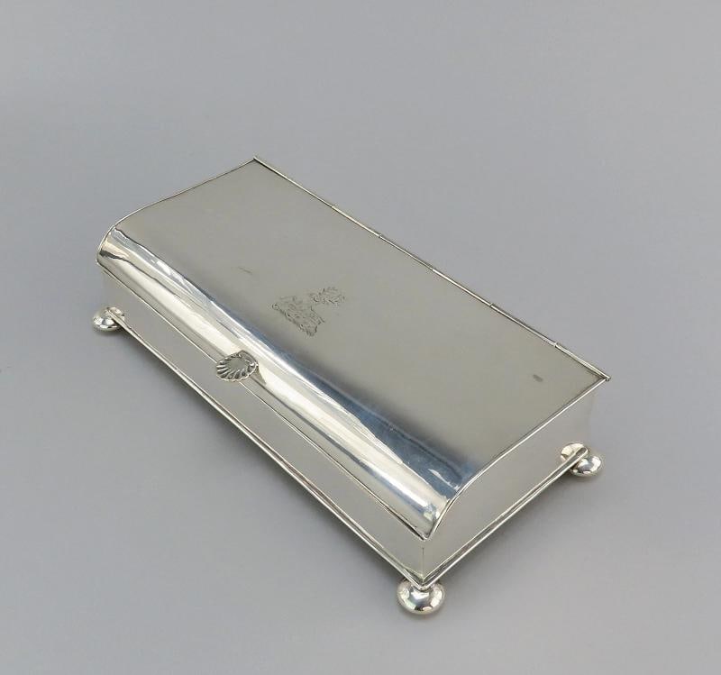 19th Century English Silverplate Inkwell Stand Desk Piece 2 Inkwells 8 1/2" Long - 7