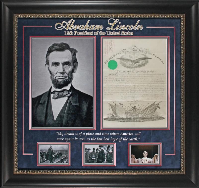 Abraham Lincoln Signed & Framed 15.75x19.75 1864 Military Appointment BAS LOA: Condition: New: A brand-new, unused, unopened, undamaged item (including handmade items). See the seller's listing for full details. ,Autograph Authentication: Beckett,Original/Reproduction: