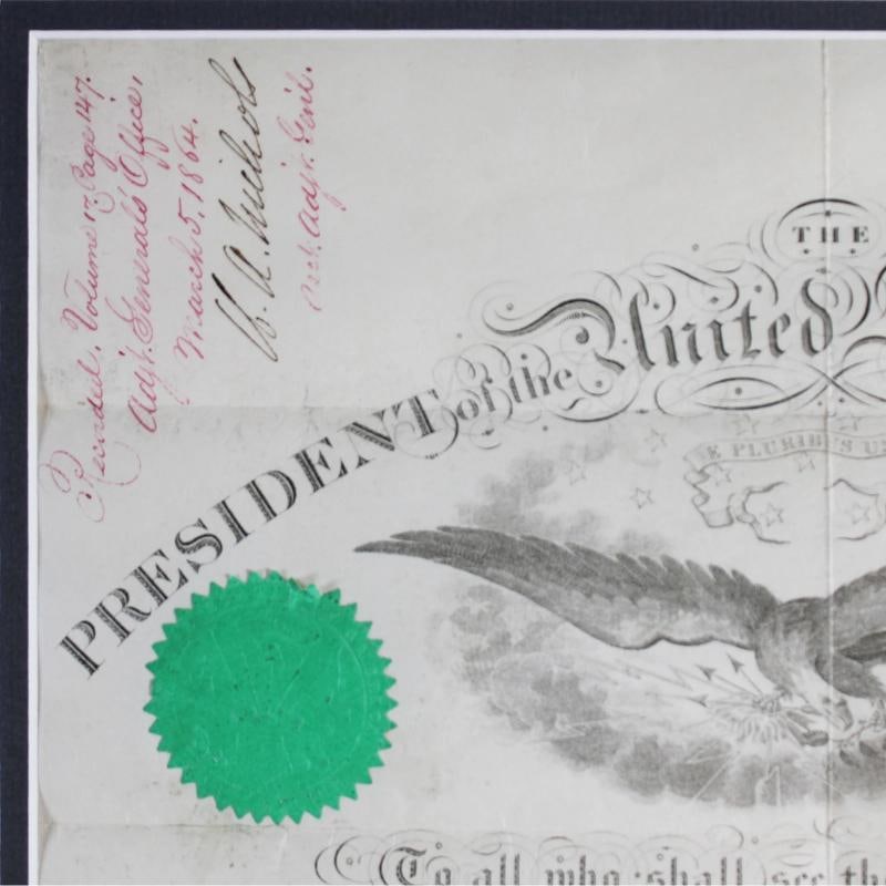 Abraham Lincoln Signed & Framed 15.75x19.75 1864 Military Appointment BAS LOA - 6