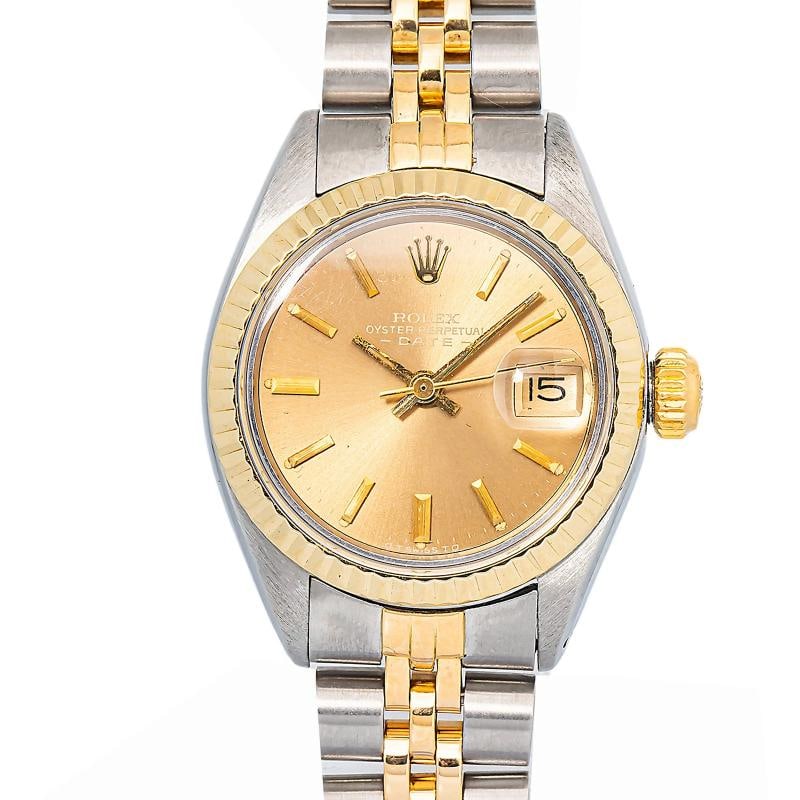Rolex Date 6917 Jubilee YG Two Tone Champagne Dial Auto Women Watch 26mm - 2