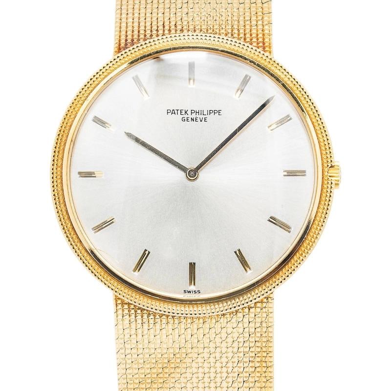 Patek Philippe Calatrava 3588J MINT Auto 18k Yellow Gold Silver Dial Men's 35mm (1 of 6)