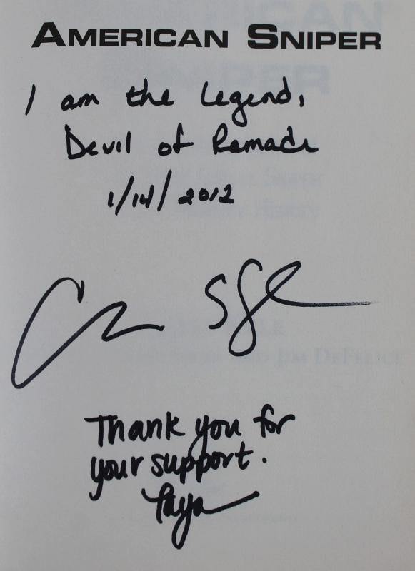 Chris Kyle & Taya Kyle Signed American Sniper 1st Ed Hardcover Book BAS #AB14676 - 2