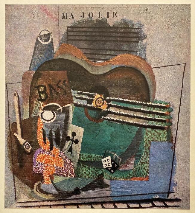 PABLO PICASSO RARE VINTAGE 1953 CUBISM FINE ART LITHOGRAPH PRINT "MA JOLIE" 1914: Condition: Used,Country of Origin: Switzerland,Artist: Pablo Picasso,Unit of Sale: Single-Piece Work,Size: Small (up to 12in.),Date of Creation: 1950-1969,Framing: Unframed,Listed By: Dealer or Resell