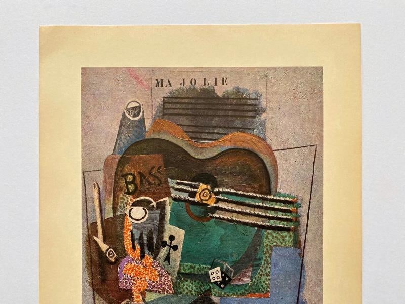 PABLO PICASSO RARE VINTAGE 1953 CUBISM FINE ART LITHOGRAPH PRINT "MA JOLIE" 1914 - 4