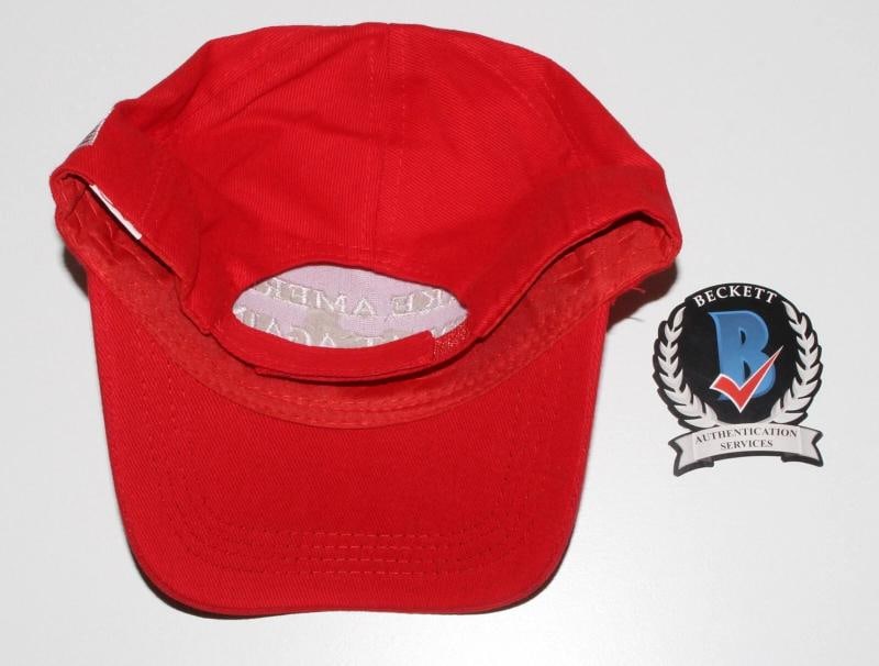 PRESIDENT DONALD J. TRUMP SIGNED MAKE AMERICA GREAT AGAIN MAGA HAT BECKETT COA - 5