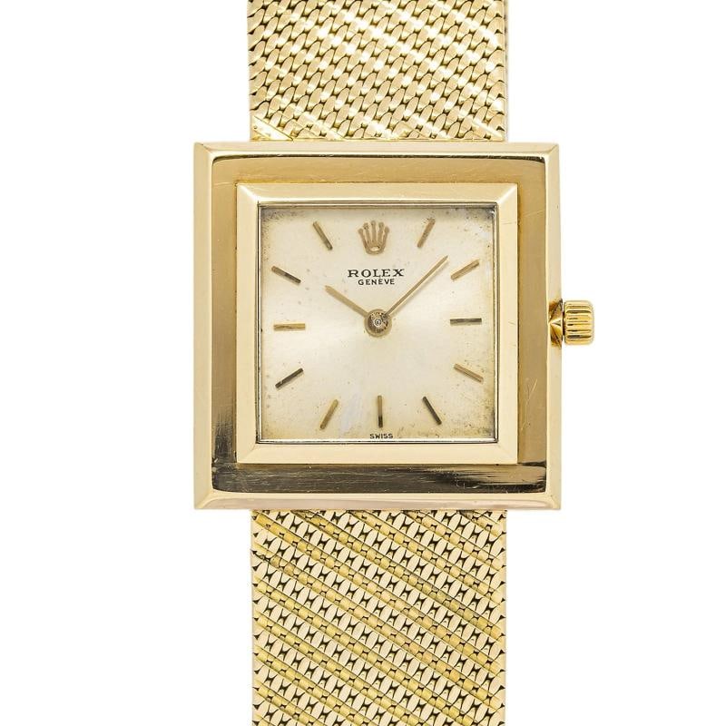 Rolex Vintage 22961 18K Manual Winding champagne Dial Unisex's Watch 28mm: Case Size 28mm Wrist Fit 7.75 inches Box No Papers No Condition Ã¢â‚¬â€ Pre-owned Full Specifications Brand Rolex Model Geneve Customized no Serial # xxxx