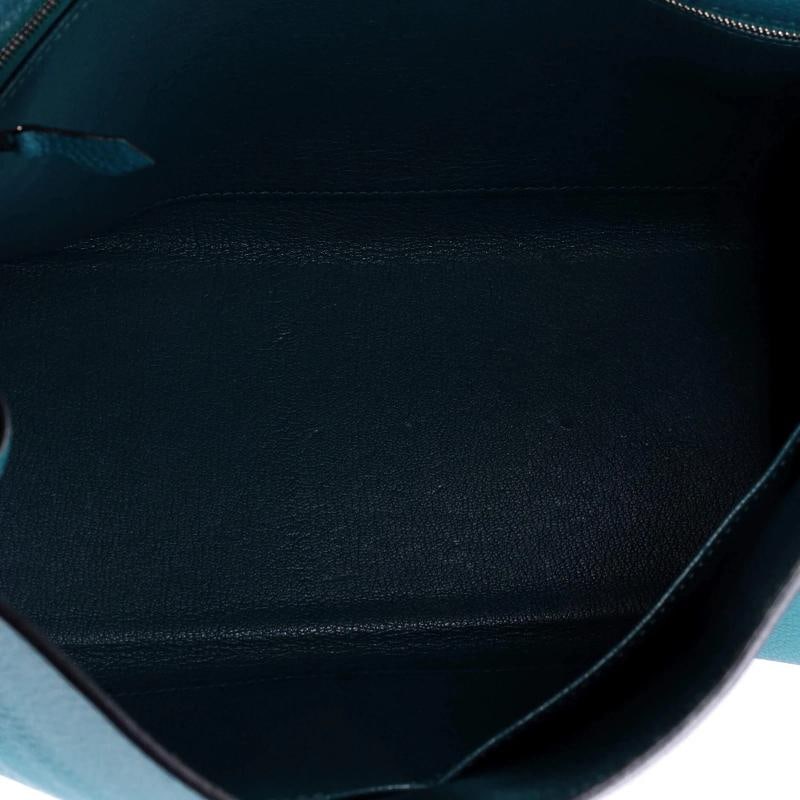 Hermes Kelly Handbag Blue Togo with Palladium Hardware 32 - 6