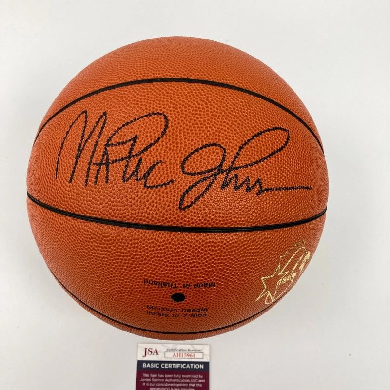 Magic Johnson Signed Official 1992 Olympics Game Basketball Dream Team JSA COA: Sport: Basketball-NBA,Player: Magic Johnson,Signed: Yes,Original/Reprint: Original,Autograph Authentication: James Spence Authentication (JSA),Product: Ball,Team: Los Angeles Lakers,Country of
