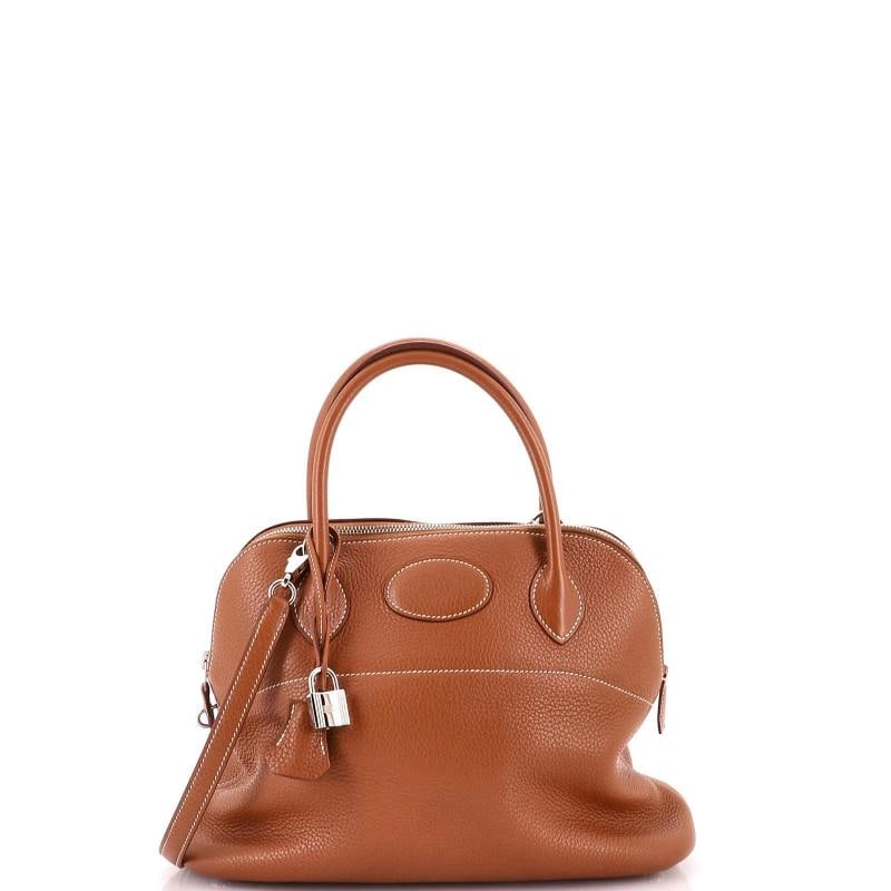 Hermes Bolide Bag Clemence 31: Condition: Pre-owned - Good,Brand: Hermes,Exterior Material: Leather,Style: Satchels,Exterior Color: Brown,Department: Women,Size: 31,Accessories: Lock, Clochette, Keys, With Strap