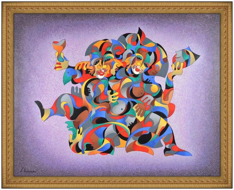 Anatole Krasnyansky Large Original Color Serigraph Dancing Masks Signed Framed: Condition: Used,Unit of Sale: Single Piece,Artist: Anatole Krasnyansky,Signed: Yes,Size: Large,Period: Contemporary (1970 - 2020),Title: Dancing Masks,Material: Paper,Certificate of Authenticity (COA)