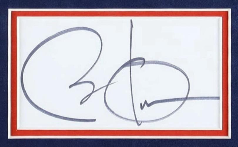 BARRACK OBAM SIGNED CUT FRAMED DISPLAY MLB BASEBALL FIRST PITCH PRESIDENT - 2