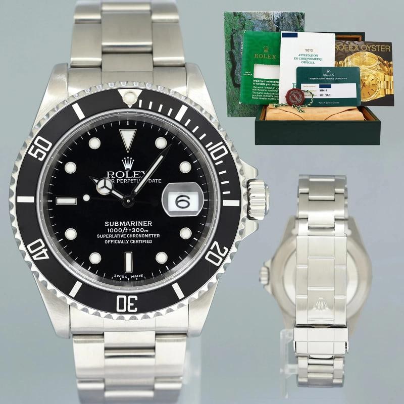 2000 MINT PAPERS 2021 RSC Rolex 16610LN Submariner Date Steel Black 40mm Watch: Condition: Pre-owned - Excellent,Brand: Rolex,Department: Unisex Adults,Type: Wristwatch,Model: Submariner,Reference Number: 16610LN,With Original Box/Packaging: Yes,With Papers: Original &
