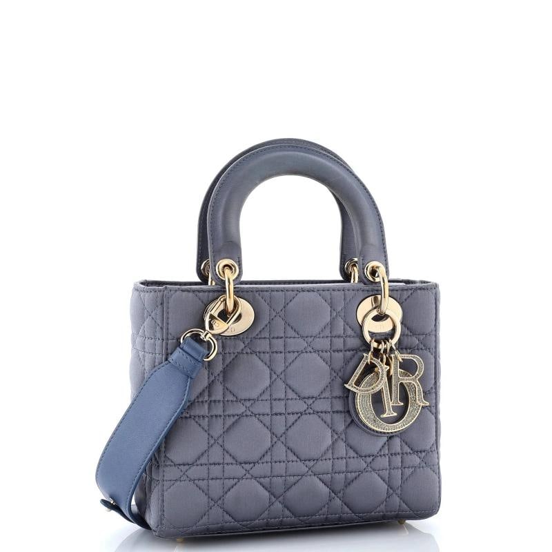Christian Dior My ABCDior Lady Dior Bag Cannage Quilt Satin with Crystal Charms - 2